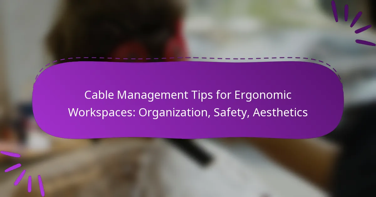 Cable Management Tips for Ergonomic Workspaces: Organization, Safety, Aesthetics