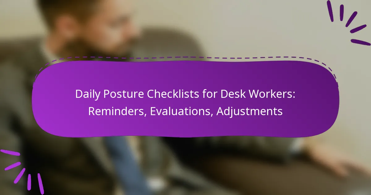 Daily Posture Checklists for Desk Workers: Reminders, Evaluations, Adjustments