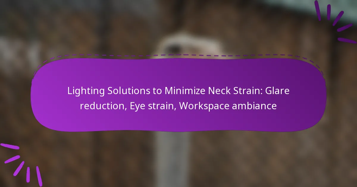 Lighting Solutions to Minimize Neck Strain: Glare reduction, Eye strain, Workspace ambiance