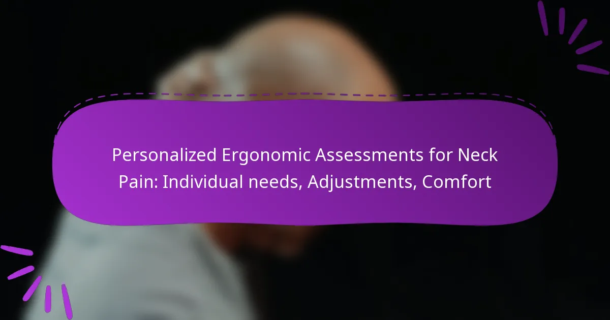 Personalized Ergonomic Assessments for Neck Pain: Individual needs, Adjustments, Comfort