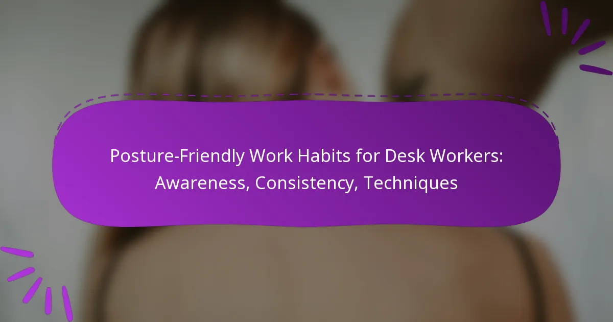Posture-Friendly Work Habits for Desk Workers: Awareness, Consistency, Techniques