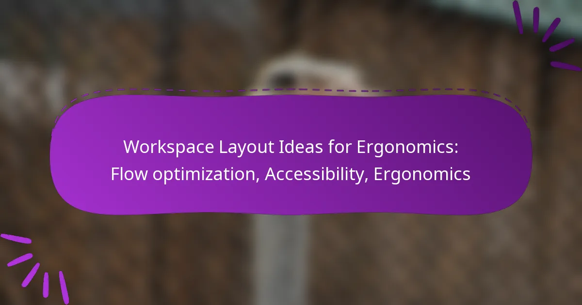Workspace Layout Ideas for Ergonomics: Flow optimization, Accessibility, Ergonomics