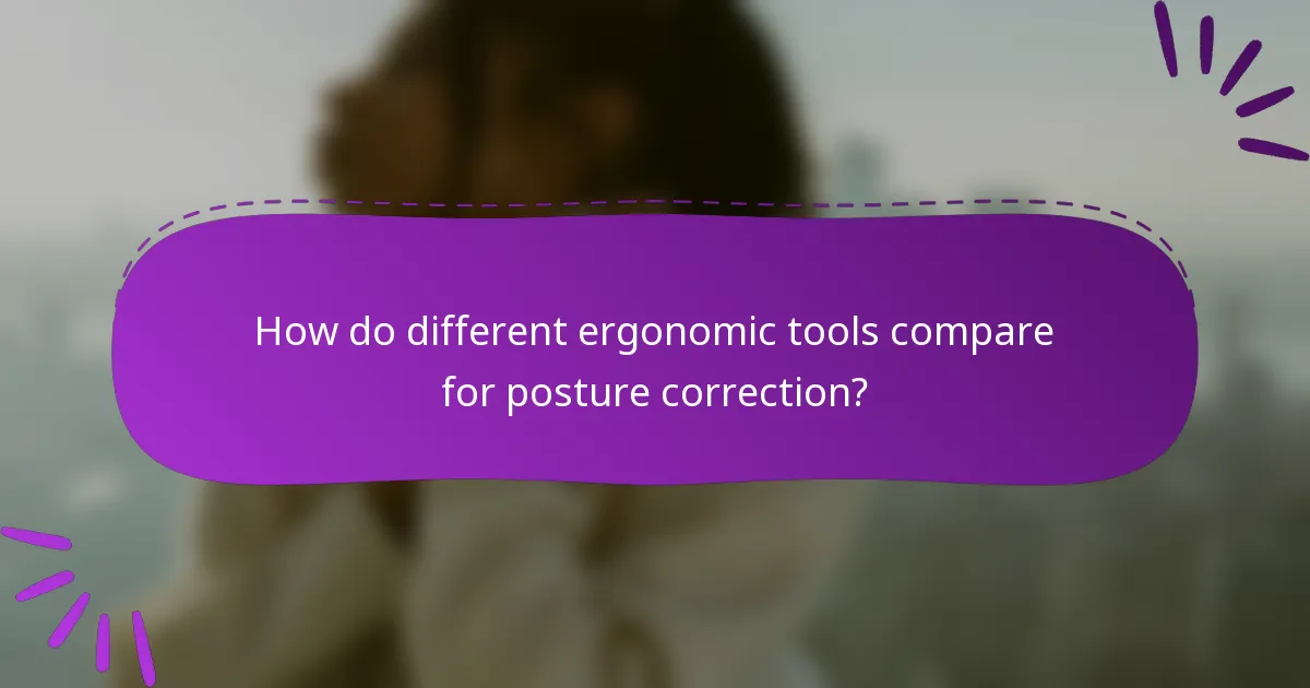 How do different ergonomic tools compare for posture correction?