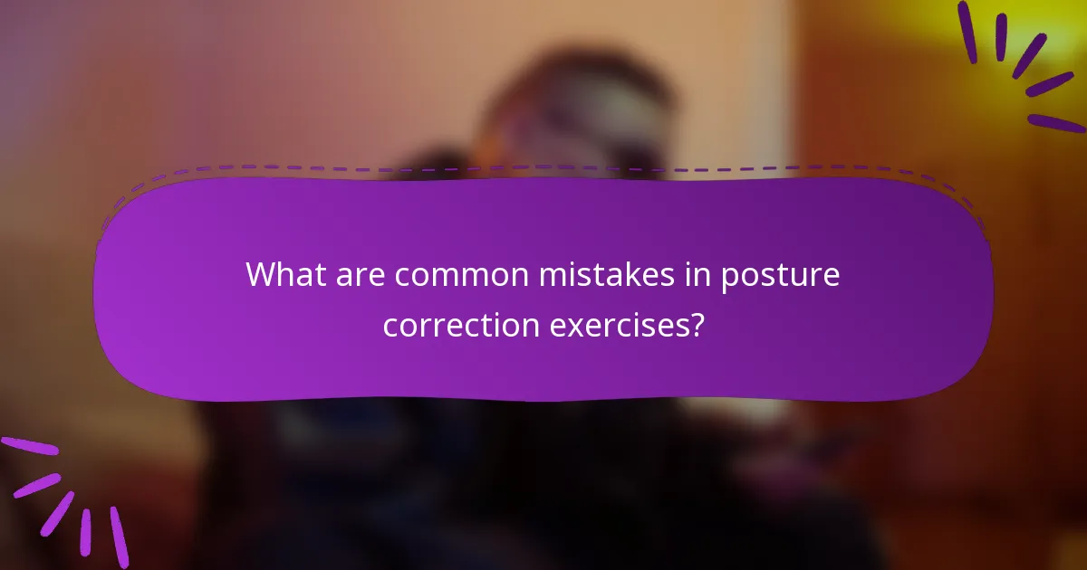 What are common mistakes in posture correction exercises?