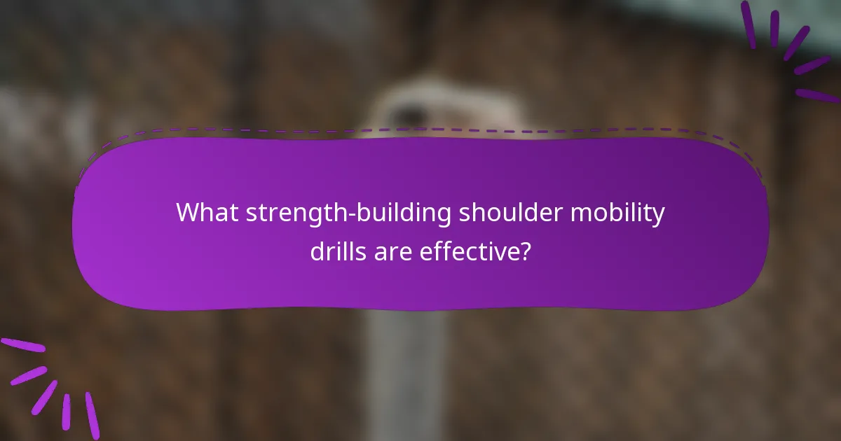 What strength-building shoulder mobility drills are effective?
